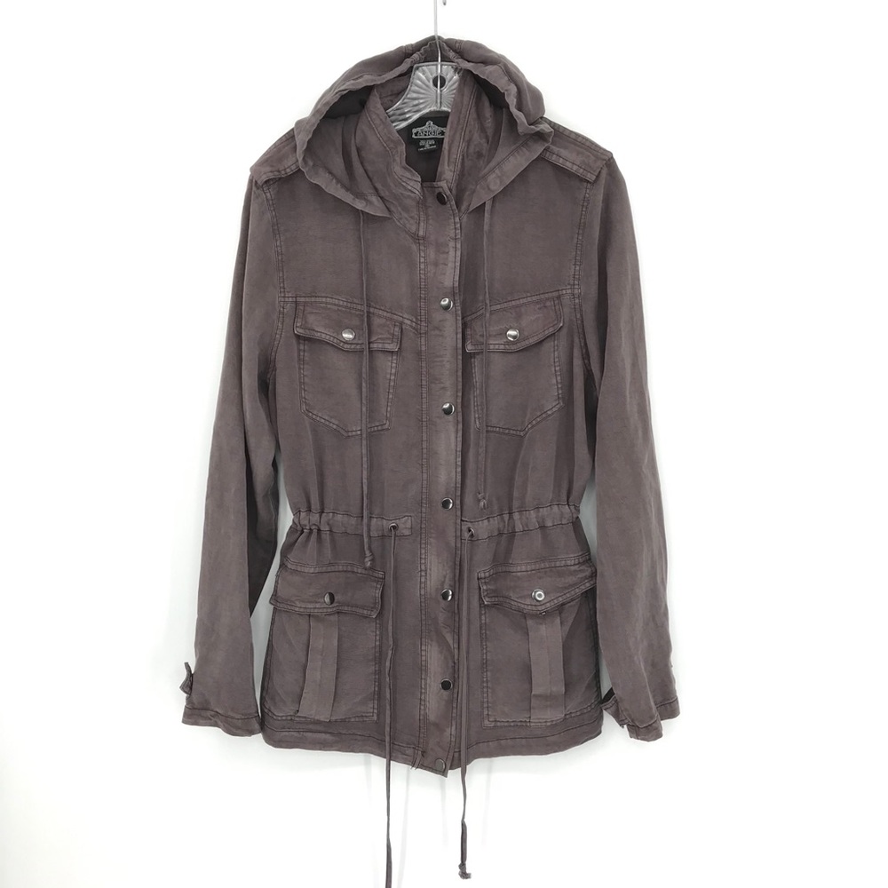 Angie Washed Vintage Jacket Purple Full-Zip Hood